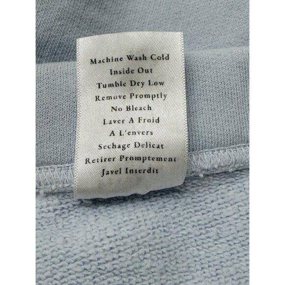 Frank & Eileen Bella Italian Sweatpants Light Blue Crop Wide Leg Triple Fleece - Picture 8 of 9